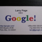 Larry Page visitkort från 1998
