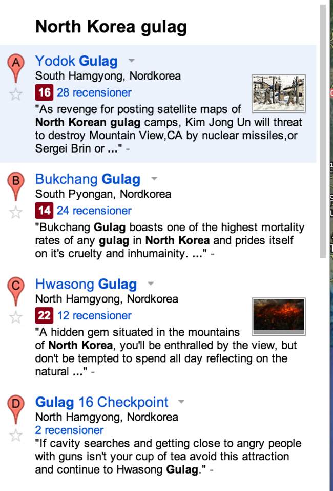 Nordkorea Gulag - Google Maps