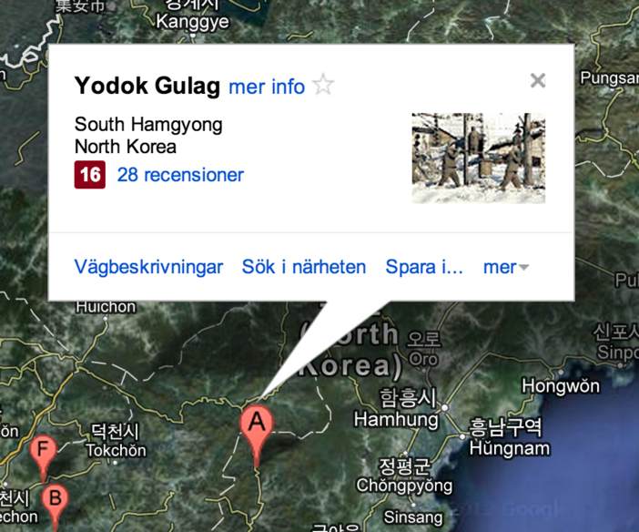 Yodok Gulag - Google Maps