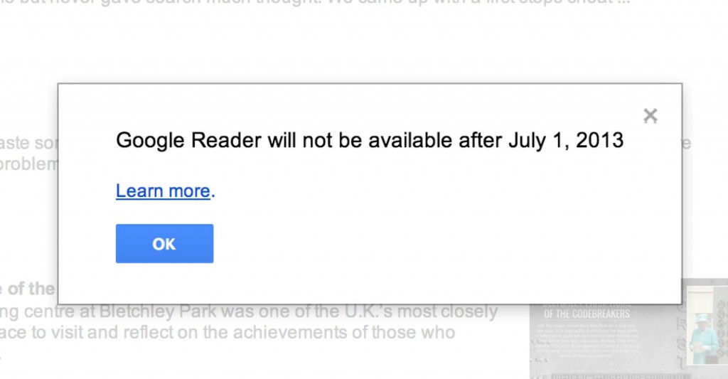 Google Reader Stängs 1 Juli 2013